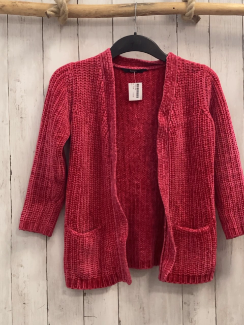   Strickjacke Gr. 134  dunkler himbeerton