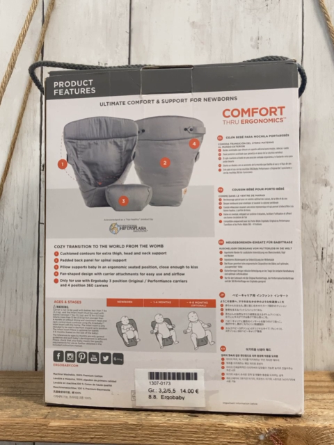 Ergobaby  Bauchtragenzubehör   3,2-5,5kg   Einlage für Bauchtrage hellgrau im Karton 