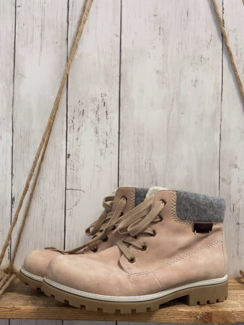 Rieker  Boots  Gr. 38 rosa grauer Bund minimale Gebrauchssrpuen 