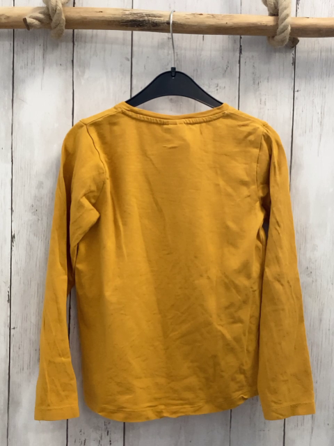 Sat & Pepper Langarmshirt  Gr. 128  mais Herz mit Pferd aus goldenen Steinen 