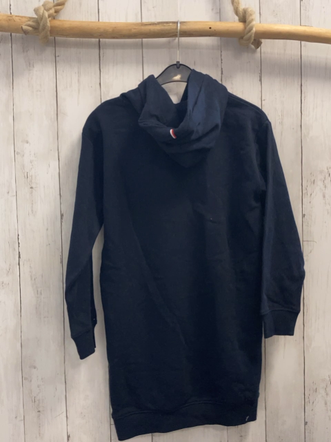 neu Tommy Hilfiger  Kleid  Gr. 140  blau Kapuze weiße Schrft + buntes Label 