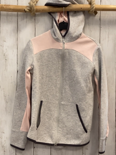 Decathlon Sweatjacke  Gr. 146/152  hellgrau rosa dunkelgrauer Bund 