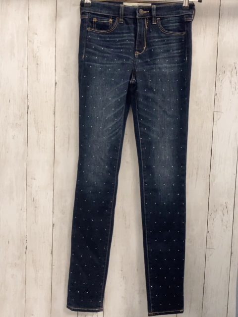 Abercrombie  Hose  Gr. 24  blau Jeans silber Steine 