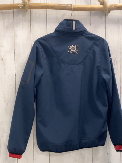 Exès  Softshelljacke  Gr. 164  blau roter Druck + Reißverschluss 