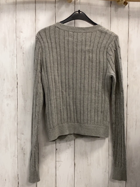 Hollister  Pullover  Gr. 158  grau Strick Zöpfe 