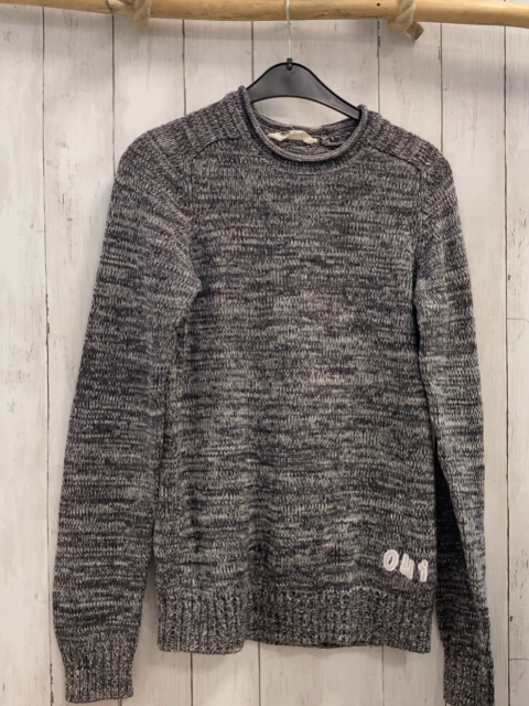 H&M Pullover  Gr. 170  grau hellgau meliert Strick 