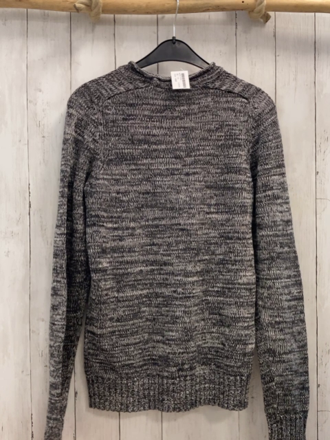 H&M Pullover  Gr. 170  grau hellgau meliert Strick 