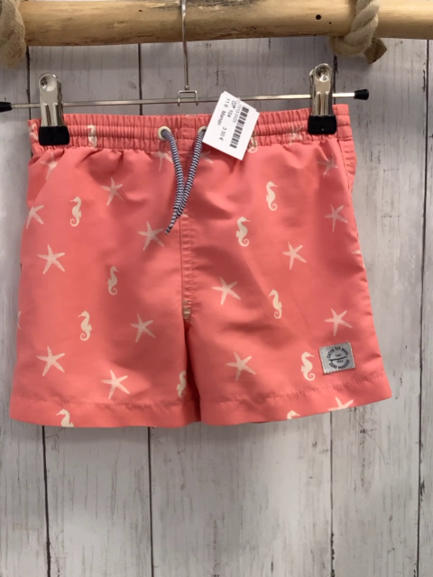 Mango  Badeshorts  Gr. 104  koralle beige Seepferdchen + -sterne 