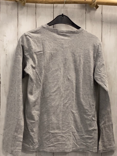Benetton Langarmshirt  Gr. 170  hellgrau bunte Streifen + Labels 