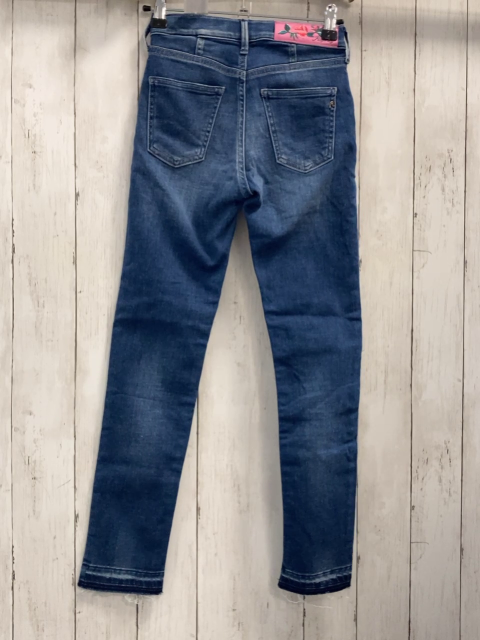 Replay  Hose  Gr. 140  blau Jeans Bund verstellbar Fransensaum 