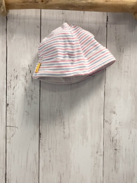 Steiff Mütze Gr. 49  weiß rosa blaue streifen