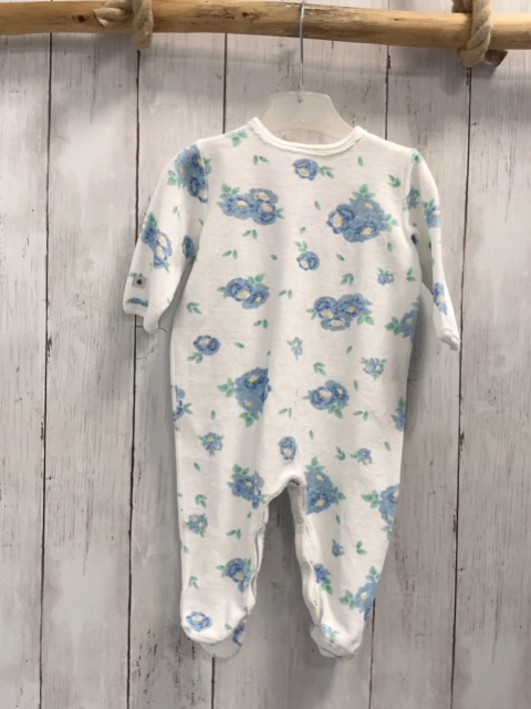 petit bateau Schlafanzug Gr. 68  weiß blaue Blumen Nicky