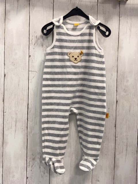 Steiff Schlafanzug Gr. 68  grau weiß gestreift Nicky
