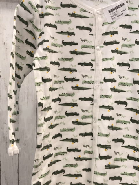 Name it  Schlafanzug  Gr. 98  weiß grün mint Krokodile 