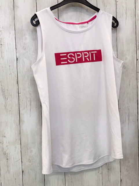 Esprit  Sporttop M  weiß roter Balken mit weißer Schrift 