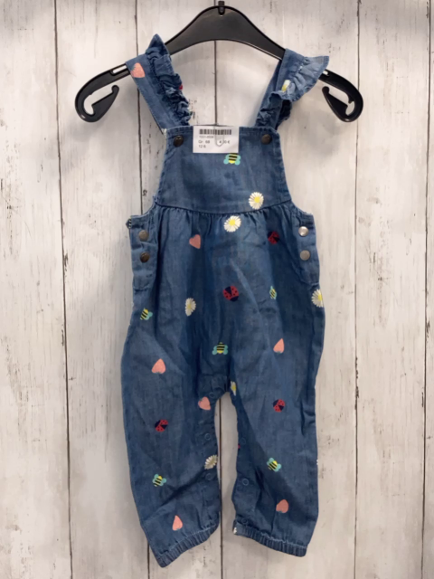   Latzhose  Gr. 68  blau Jeans Blumen Käfer 
