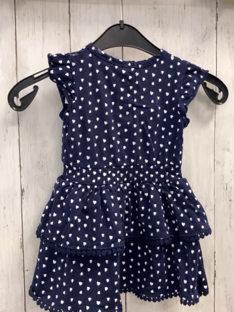   Kleid  Gr. 74  blau weiße Herzen Rüschen