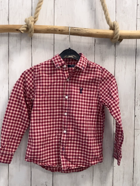 Next  Hemd  Gr. 116  rot blau creme kariert 