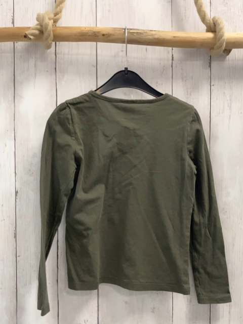   Langarmshirt  Gr. 122  oliv Pferd + Mädchen