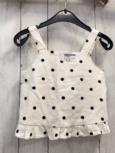 Zara  Sommerbluse  Gr. 116  weiß schwarze Punkte 