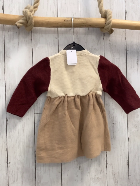  Kleid Gr. 62  beige bordeauxrot