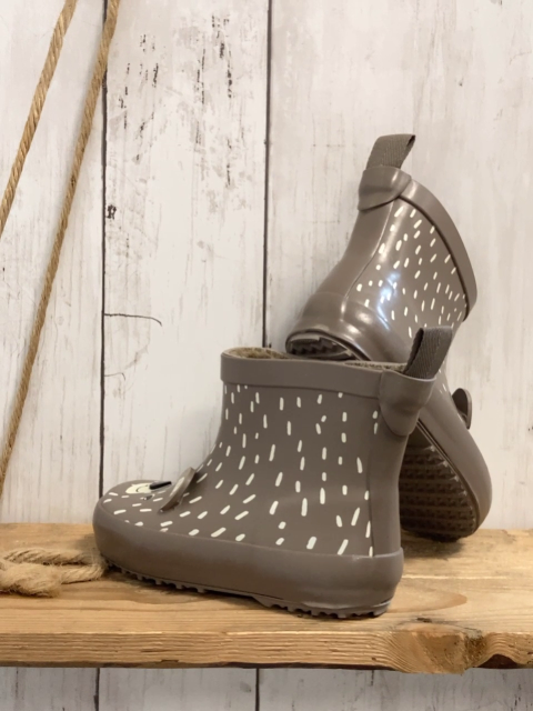   Gummistiefel  Gr. 22  grau weiße Striche Bärengesicht gefüttert  