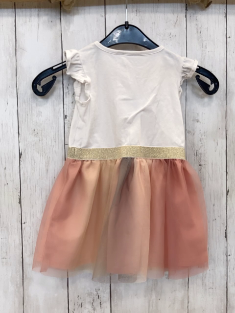 Name it  Kleid  Gr. 86  weißes Oberteil mit Sonne + golden Glitzerschrift Tüllüberrock goldener Glitzergürtel