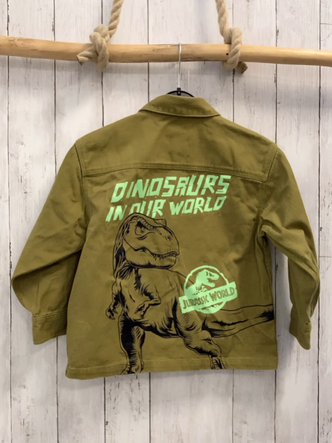 H&M  Hemdjacke  Gr. 122  ocker schwarzer Dino 