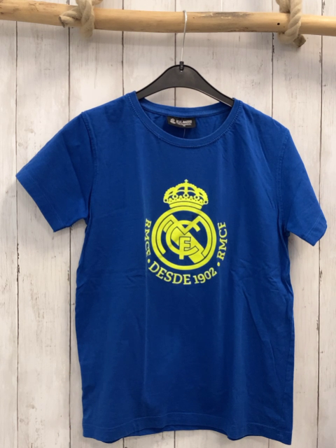  T-Shirt Gr. 134  blau gelber Print Real madrid