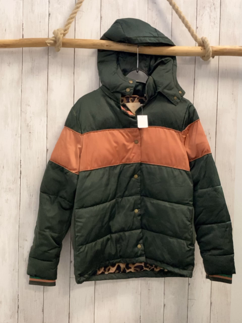 Scotch & Soda  Winterjacke  Gr. 158/164  oliv lachs Kapuze Strefenbund mit Glitzer