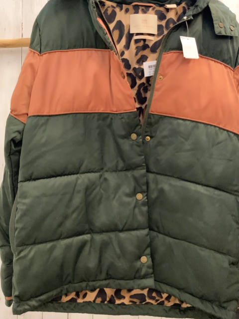 Scotch & Soda  Winterjacke  Gr. 158/164  oliv lachs Kapuze Strefenbund mit Glitzer