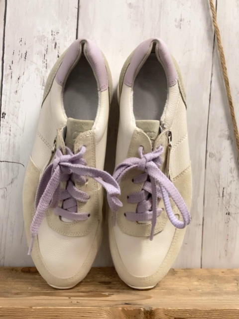 Paul Green  Schuhe  Gr. 38  beige creme lavendel Ferse + Schnürsenkel 