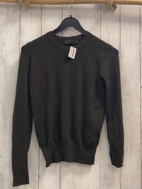 Zara  Pullover  Gr. 158/164  dunkeloliv goldene Knöpfe 