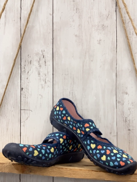 Elefanten Hauschuhe Gr. 34  blau bunte Herzen