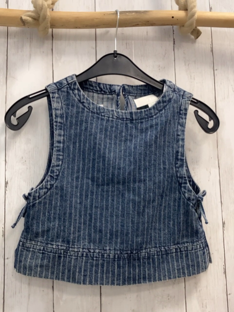 Zara  Blusentop  Gr. 146  blau Jeans hellgaue Streifen 
