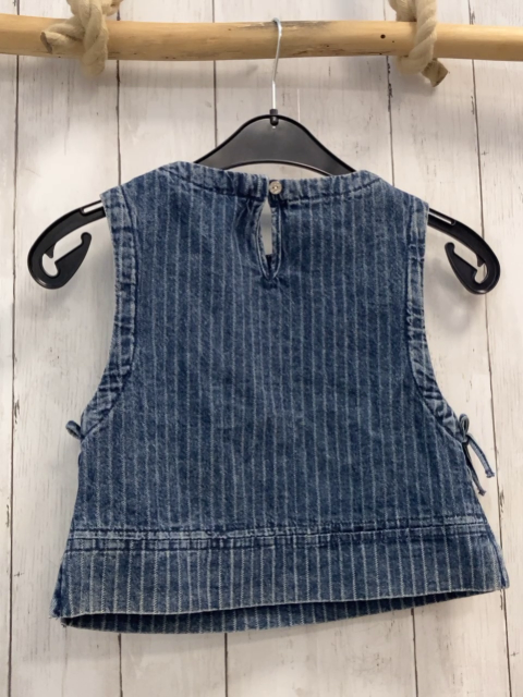 Zara  Blusentop  Gr. 146  blau Jeans hellgaue Streifen 