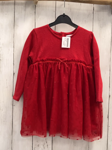 vertbaudet Kleid Gr. 86  rot Tüllrock mit Punkten