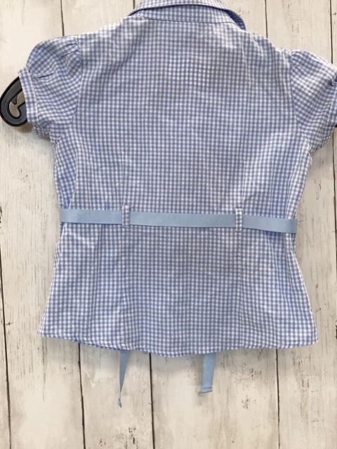 Next  Sommerbluse  Gr. 110  hellblau weiß kariert hellblaues Gürtelband 
