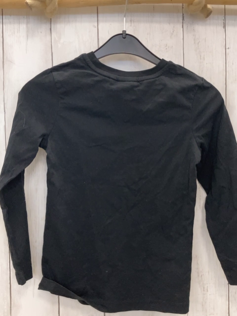   Langarmshirt  Gr. 110  schwarz Batman orange Schrift 