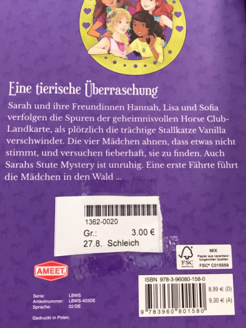 Schleich Buch Horse Club Spuren im Wald