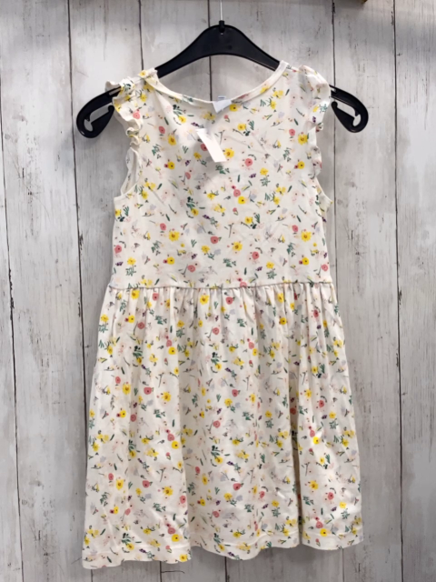 Petit Bateau  Kleid  Gr. 128  weiß Blumen pink Schleife 