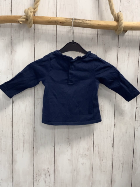 Obaibi Langarmshirt  Gr. 74  blau Schrift mit Hasen 
