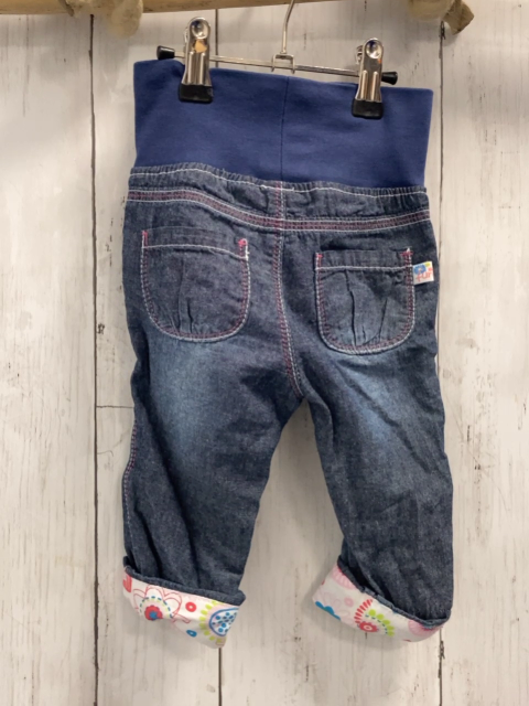 Blue Seven  Hose  Gr. 68  blau Jeans gestickte Blumen Umschlag mit Blumen 