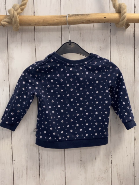 Liegelind Pullover Gr. 80  blau weiße Blumen Käfer weiße Schrift 