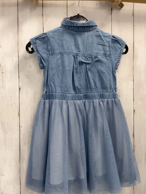   Kleid  Gr. 110  blaues Jeansoberteil Netzüberrock