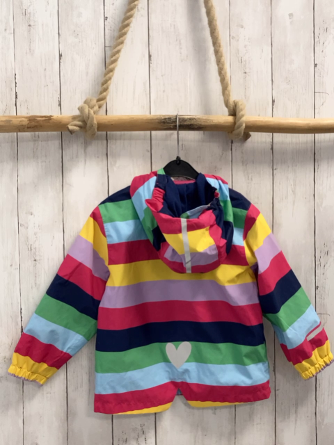 Manguun Regenjacke Gr. 98  rosa blau grün hellblau rosa gelbe Streifen 