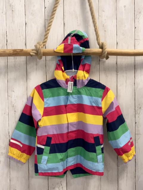 Manguun Regenjacke Gr. 98  rosa blau grün hellblau rosa gelbe Streifen 
