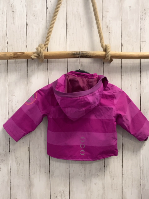 Mikk-line  Regenjacke  Gr. 80  pink Streifen orange Reißverschlüsse 