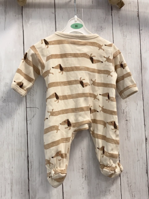   Strampler  Gr. 50   creme beige Hunde 