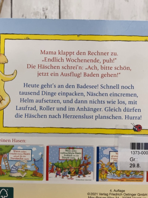   Pappbuch Wenn sieben kleine Badehasen quietschfidel ans Wasser rasen 